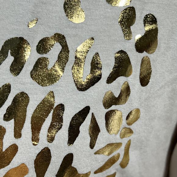 Dots Gold Butterfly Beige Long Sleeve Crew Neck 95% Cotton Plus Size 1X Beige - Picture 5 of 14